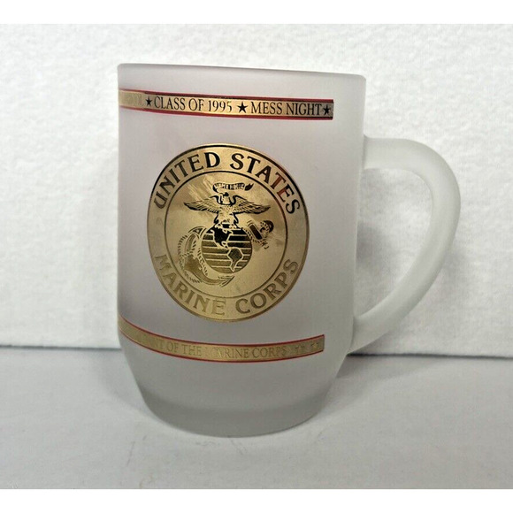 KAPAN KENT‎ Frost GLASS United States Marian Corps GOLD SEAL 18oz BEER MUG - Picture 1 of 4